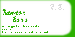 nandor bors business card